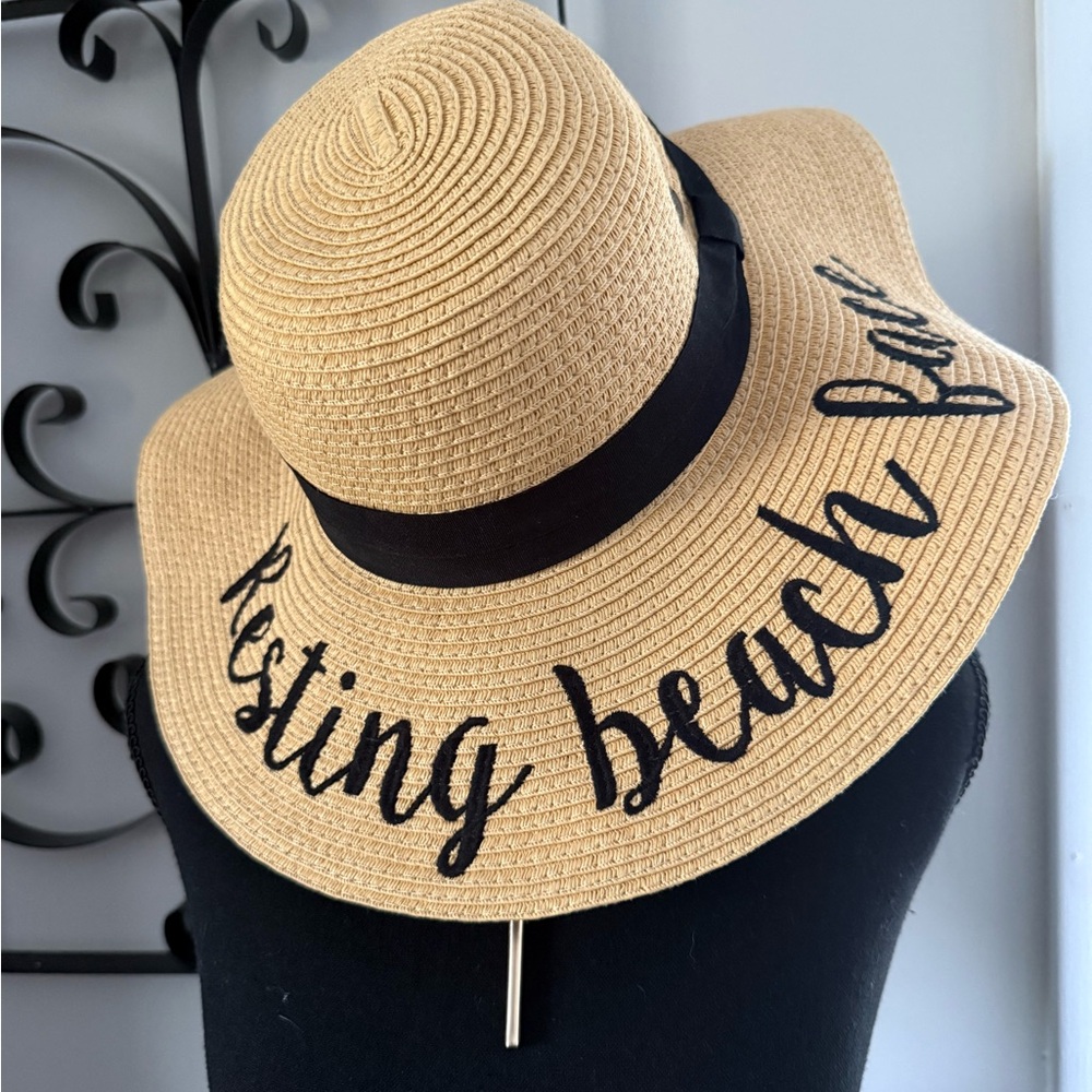 Stylish Tan Sun Hat with Black Band
